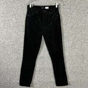 Citizens Of Humanity Size 26 Black Corduroy Olivia High Rise Slim Ankle Jeans